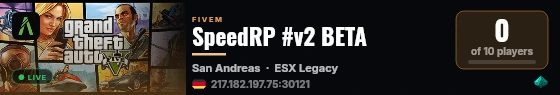 SpeedRP #v2 BETA live status badge