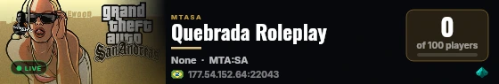 Quebrada Roleplay live status badge