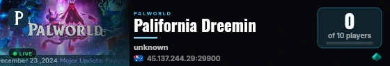 Palifornia Dreamin live status badge