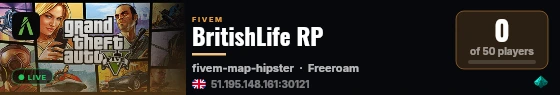 BritishLife RP live status badge