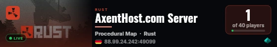 AxentHost.com Server live status badge