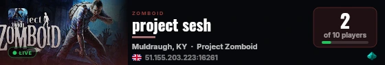 project sesh live status badge