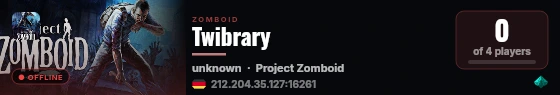 Twibrary live status badge