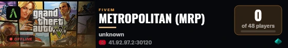 METROPOLITAN (MRP) live status badge