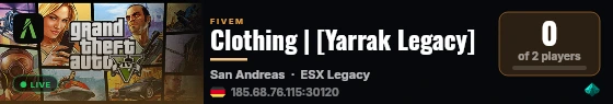 Clothing | [Yarrak Legacy] live status badge