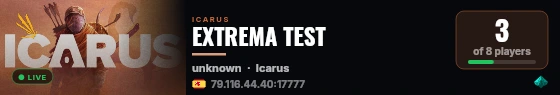 EXTREMA TEST live status badge