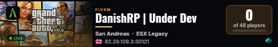 DanishRP | Under Dev live status badge