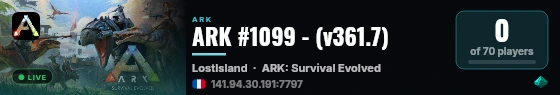 ARK #1099 - (v361.7) live status badge