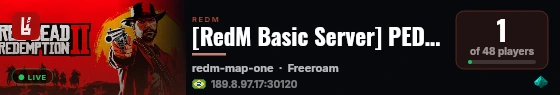[RedM Basic Server] PEDS-TEST live status badge