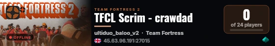 TFCL Scrim - crawdad live status badge