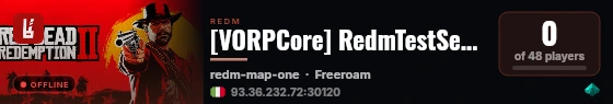 [VORPCore] RedmTestServer live status badge