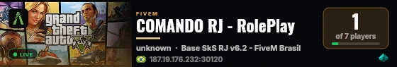 COMANDO RJ - RolePlay live status badge