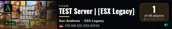 TEST Server | [ESX Legacy] live status badge