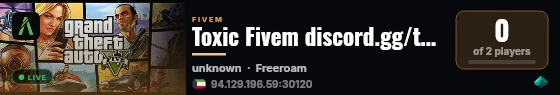 Toxic Fivem discord.gg/toxicfivem [TR] live status badge