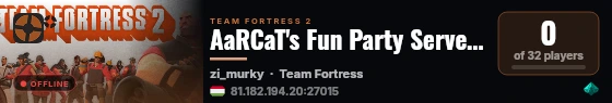 AaRCaT's Fun Party Server EU live status badge