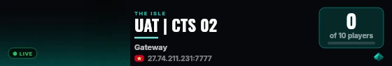 UAT | CTS 02 live status badge