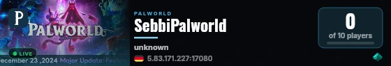 SebbiPalworld live status badge