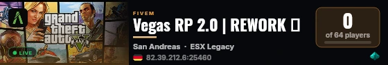 Vegas RP 2.0 | REWORK 🔧 live status badge