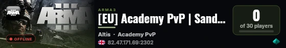 [EU] Academy PvP | Sandbox & Training | academy-pvp.fr live status badge