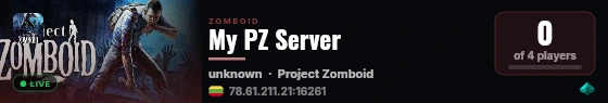 My PZ Server live status badge