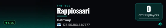 Rappiosaari live status badge