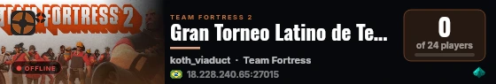 Gran Torneo Latino de Team Fortress 2 live status badge