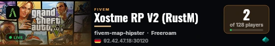 Xostme RP V2 (RustM) live status badge