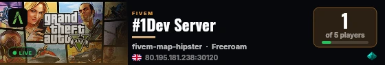 #1Dev Server live status badge