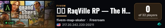 💙🖤 RaqVille RP — The Heart of the Raq 🖤💙 live status badge