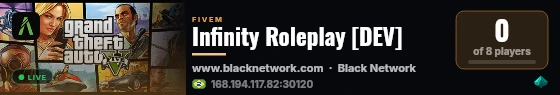 Infinity Roleplay [DEV] live status badge