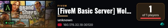 [FiveM Basic Server] Wolf's Place live status badge
