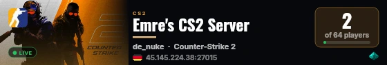 Emre's CS2 Server live status badge