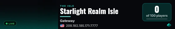 Starlight Realm Isle live status badge
