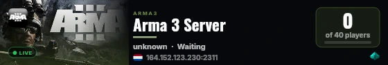 Arma 3 Server live status badge