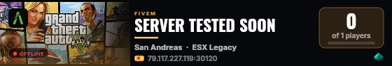 SERVER TESTED SOON live status badge