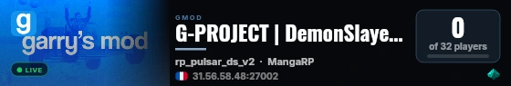 New Gmod Server live status badge
