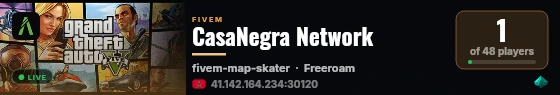 CasaNegra Network live status badge