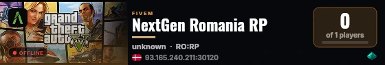 NextGen Romania RP live status badge