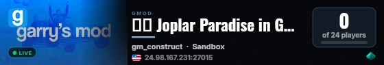 🇺🇸 Joplar Paradise in GMOD [NO DOWNLOAD] live status badge