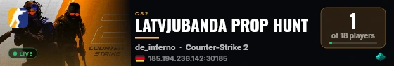 LATVJUBANDA PROP HUNT live status badge