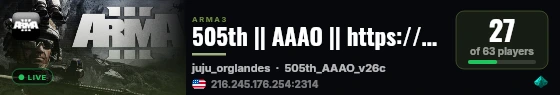 505th || AAAO || https://discord.gg/505thpanthers live status badge
