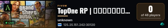 TopOne RP | เซิร์ฟเวอร์คนไทย live status badge