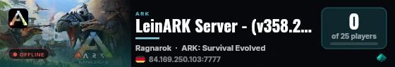 LeinARK Server - (v358.24) live status badge