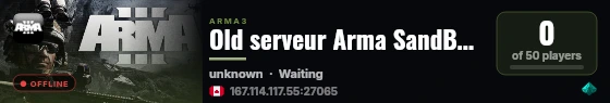 Old serveur Arma SandBox !!! Qc live status badge