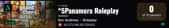 ^5Panamera Roleplay live status badge