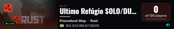 Ultimo Refúgio SOLO/DUO WIPE 20/09 live status badge