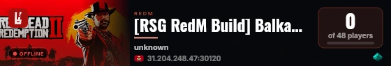 [RSG RedM Build] Balkan Frontier live status badge