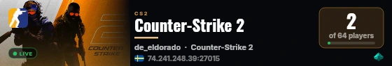 Counter-Strike 2 live status badge