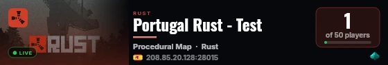 Portugal Rust - Test live status badge