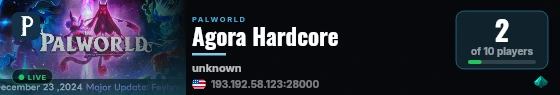 Agora Hardcore live status badge